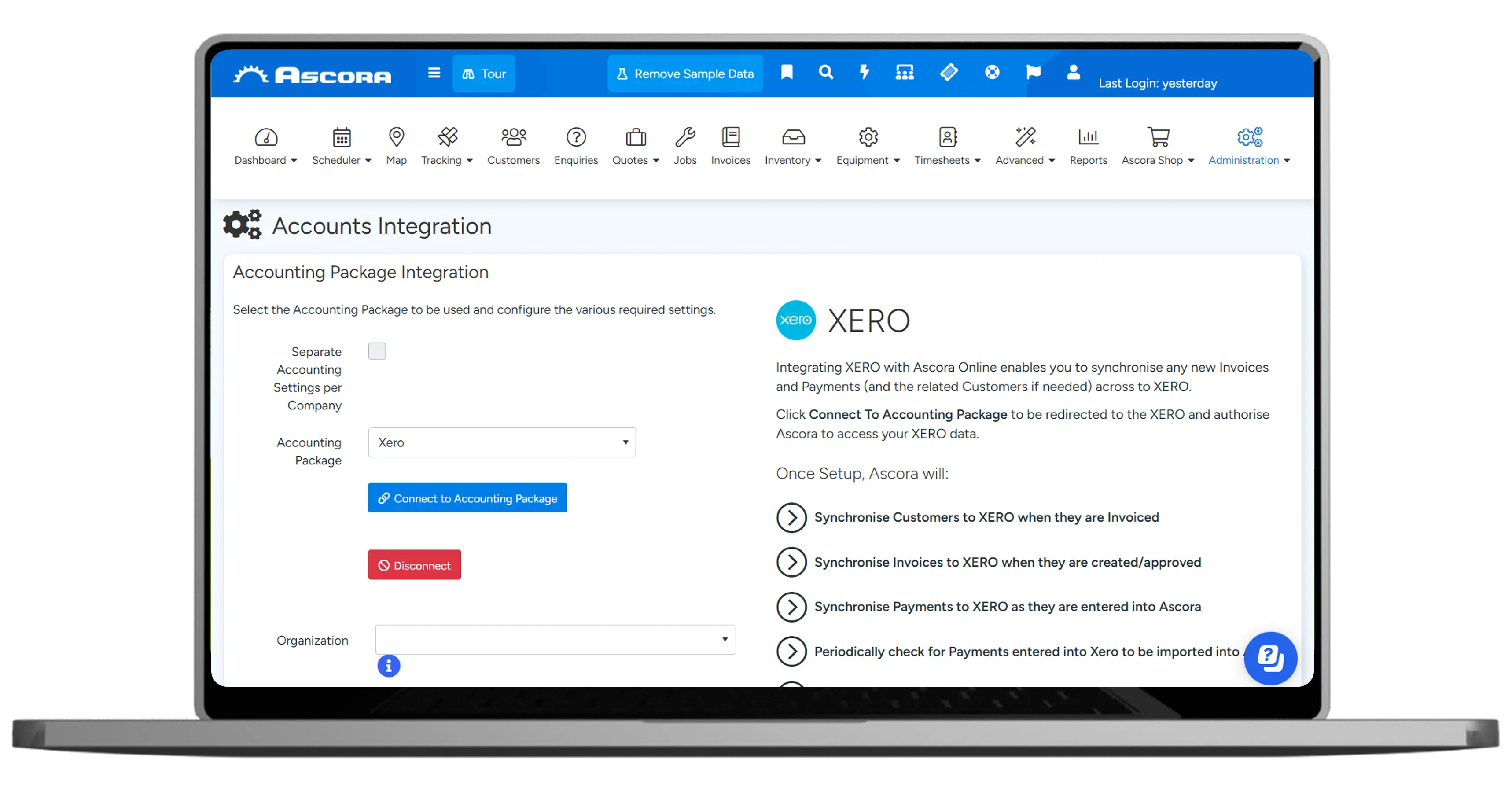 A laptop, displaying app interface for invoicing