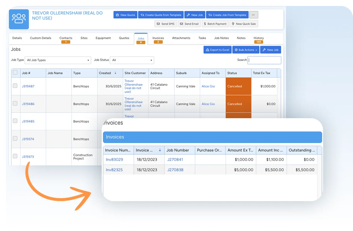 Ascora integrating with Xero on the portal