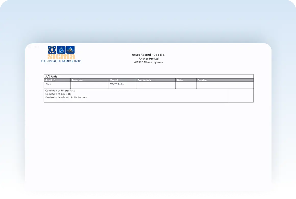 Ascora generating equipment service reports