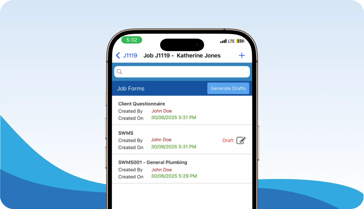 Tablet showing Accounts Integration