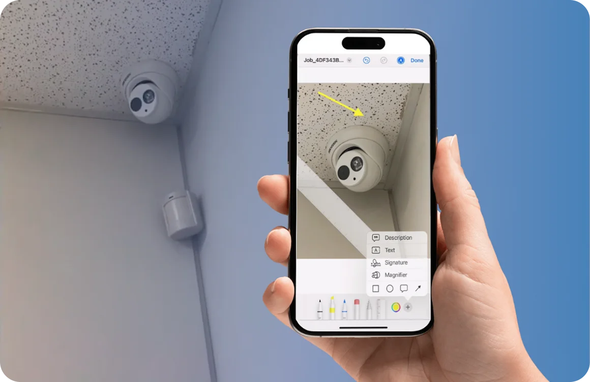 Easily annotate photos and plans