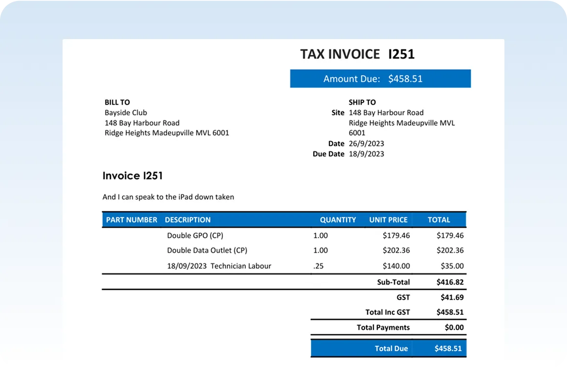 Image of a nice generated invoice