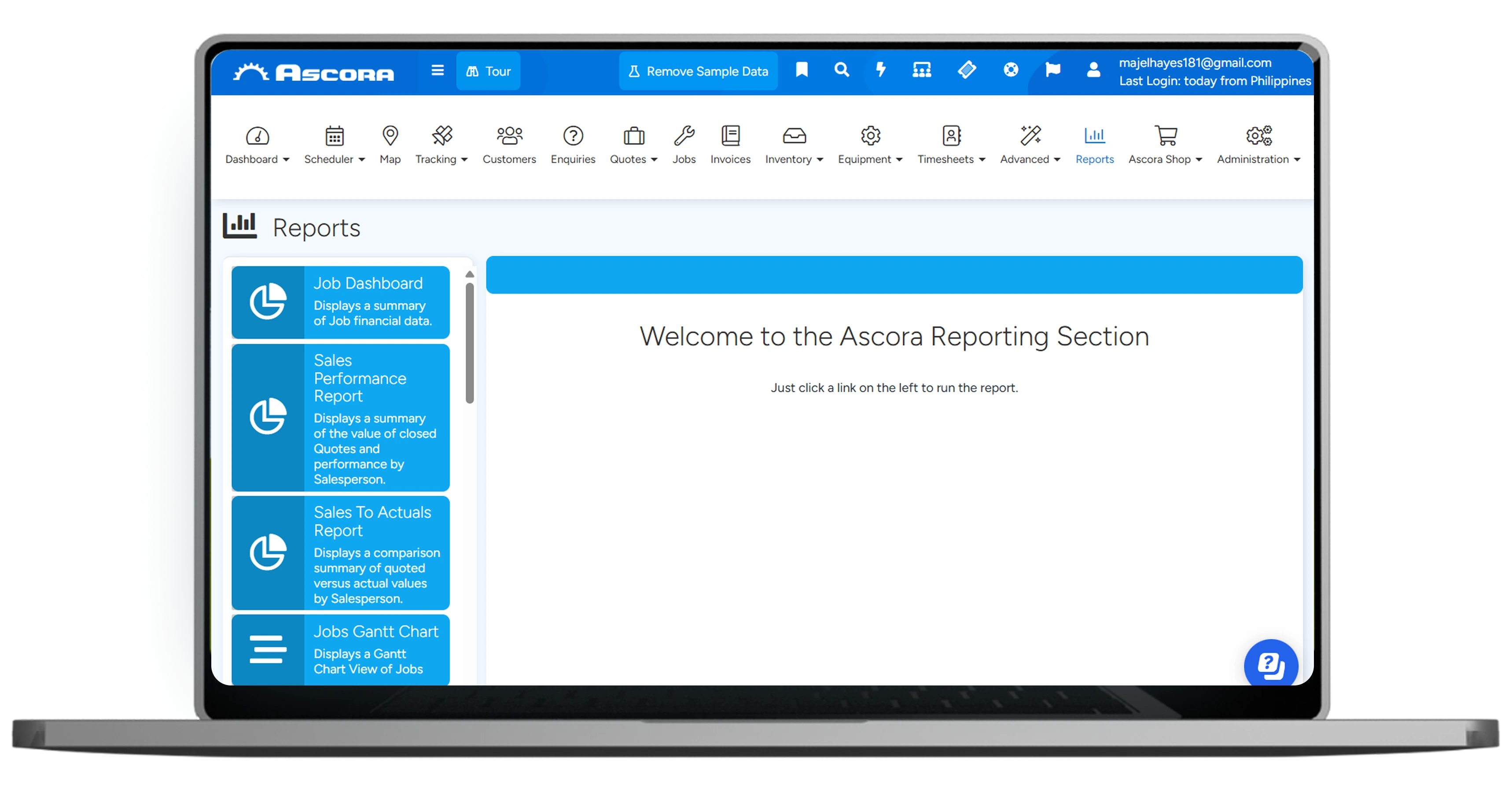 A laptop, displaying app interface for invoicing
