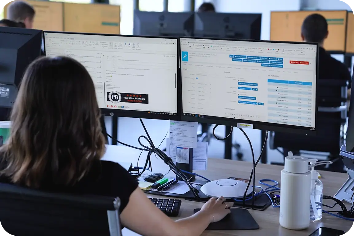 Image featuring a tradie fixing a door