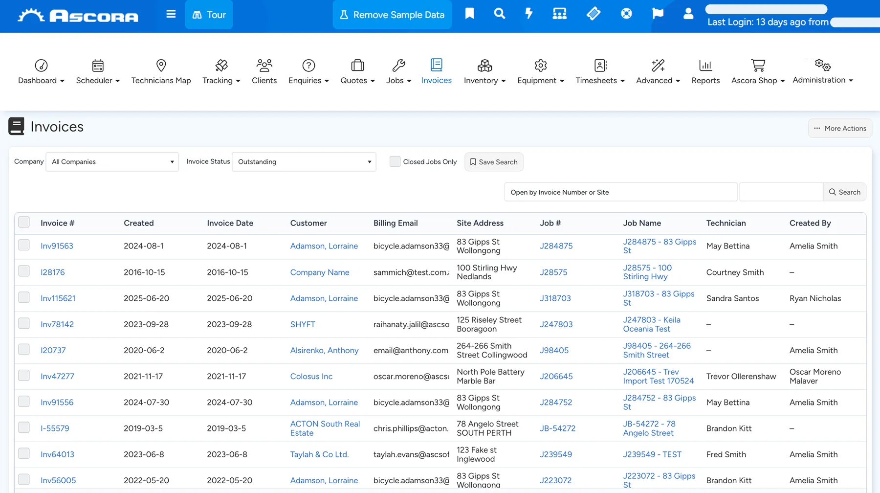 Tablet showing Ascora Invoicing & Payments, click to play walkthrough