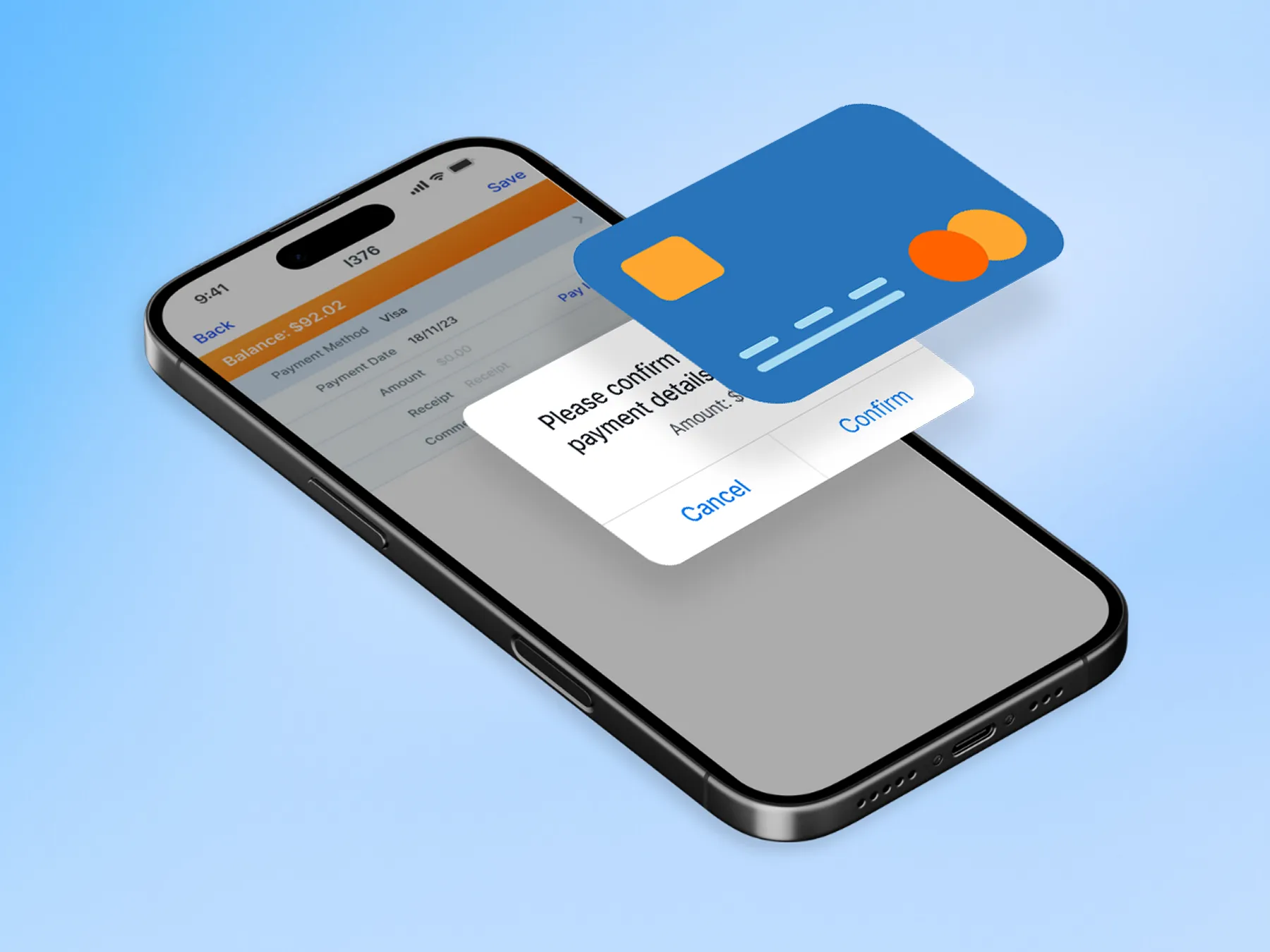 Smartphone displaying a payment confirmation for a completed roofing job.